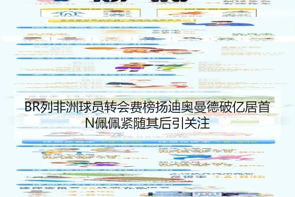 BR列非洲球员转会费榜扬迪奥曼德破亿居首N佩佩紧随其后引关注