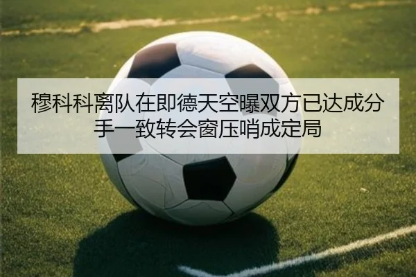 穆科科离队在即德天空曝双方已达成分手一致转会窗压哨成定局